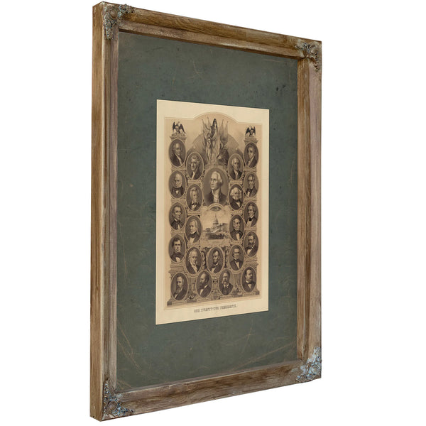 Our Twenty Two Presidents 1884 — Verdigris Framed Canvas Print | Bella Frye