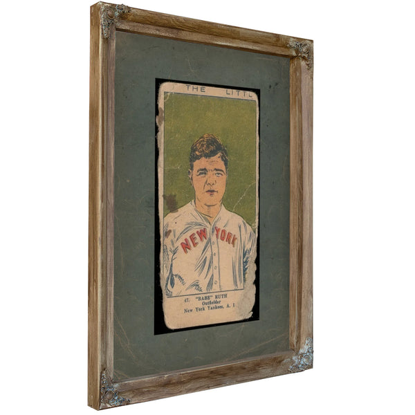W515 Strip Card Babe Ruth — Verdigris Framed Canvas Print | Bella Frye