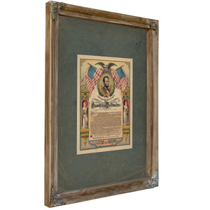 Abraham Lincoln and His Emancipation Proclamation 1888 — Verdigris Framed Canvas Print | Bella Frye