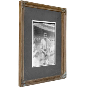 Babe Ruth New York Al Baseball — Verdigris Framed Canvas Print | Bella Frye