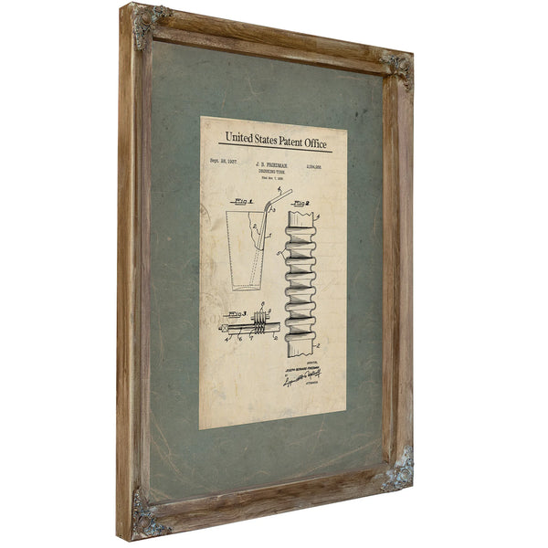 The Friedman Flexible Straw Patent — a Simple Bend That Changed Everything — Framed Wall Art Room View | Bella Frye