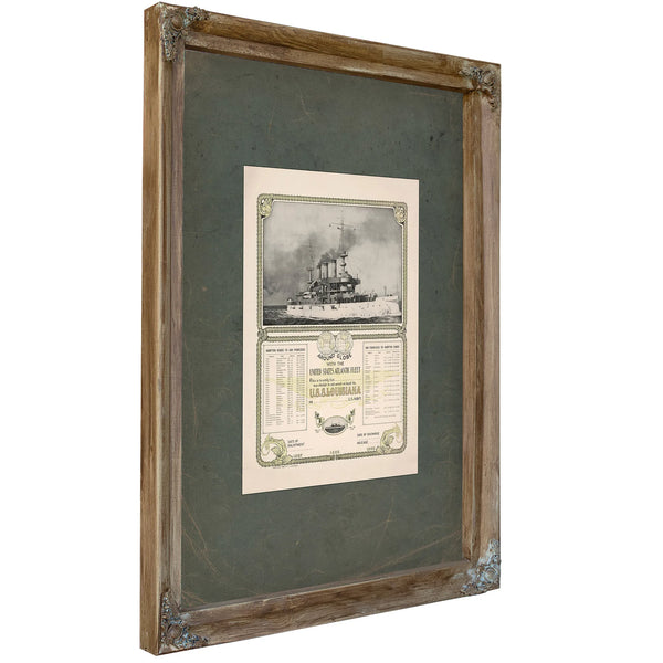 Around the Globe With the United States Atlantic Fleet 199 — Verdigris Framed Canvas Print | Bella Frye