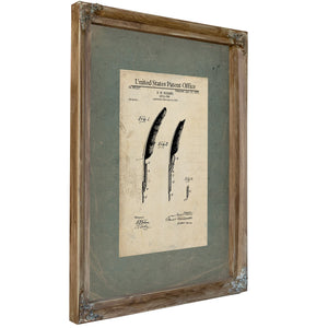 The Scriveners Final Instrument — Patent Drawing of the Quill Pen — Framed Wall Art Room View | Bella Frye
