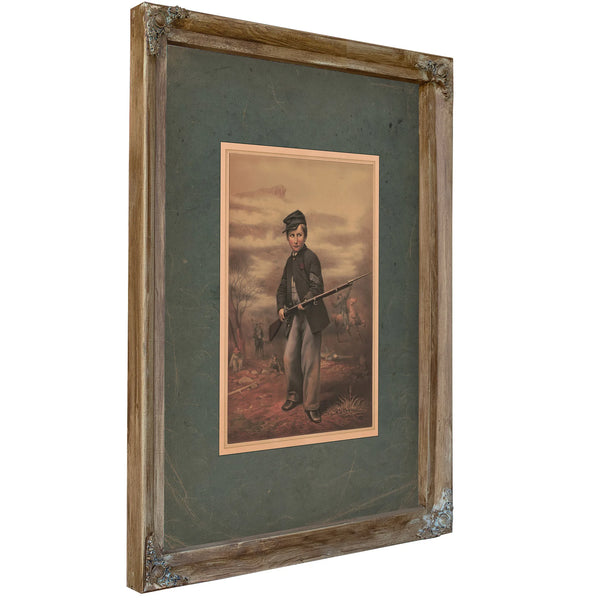 Union Drummer Boy John Clem at Point Lookout Tennessee 1863 188 — Verdigris Framed Canvas Print | Bella Frye