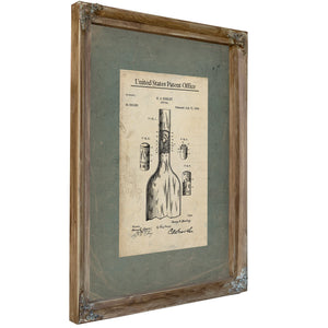 The Bierley Bottle Patent of 1894 — Verdigris Framed Canvas Print | Bella Frye