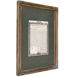 Declaration of Independence and Its Signers 196 — Verdigris Framed Canvas Print | Bella Frye