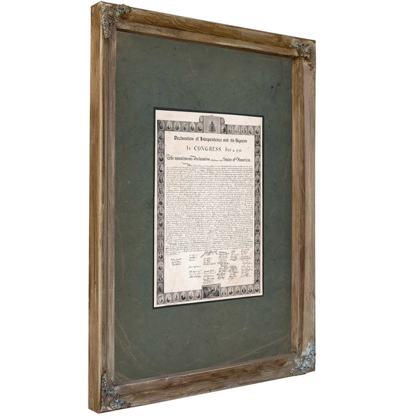Declaration of Independence and Its Signers 196 — Verdigris Framed Canvas Print | Bella Frye