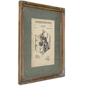 The Williamson Apparatus Patent for Spirits Unknown — Verdigris Framed Canvas Print | Bella Frye