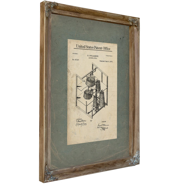 The Williamson Apparatus Patent for Spirits Unknown — Verdigris Framed Canvas Print | Bella Frye