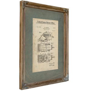 The Barbers Machine Patent Blueprint of the Electric Clipper — Verdigris Framed Canvas Print | Bella Frye
