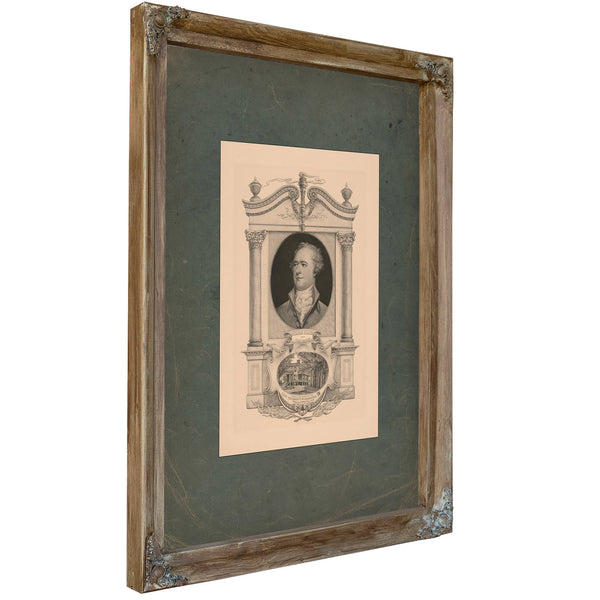 Alexander Hamilton and the Grange 192 — Verdigris Framed Canvas Print | Bella Frye
