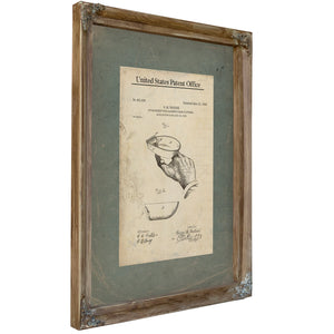 The Barbers Implement Patent of 1899 — Verdigris Framed Canvas Print | Bella Frye