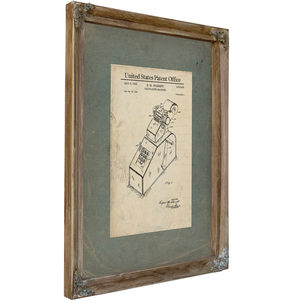 The Arithmetic Engine — Patent Blueprint of Mechanical Computation — Framed Wall Art Room View | Bella Frye