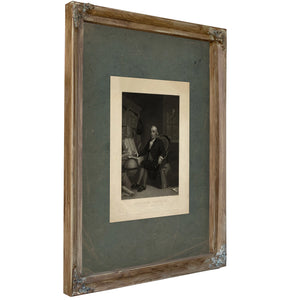 Benjamin Franklin Born in Boston Jany 17th 176 Died in Philadelphia April 17th 179 1847 — Verdigris Framed Canvas Print | Bel