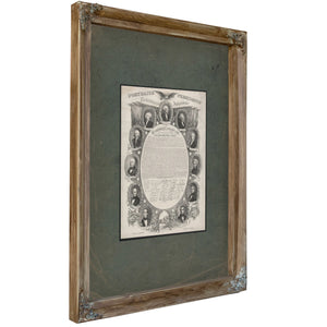 Portraits of the Presidents 1846 — Verdigris Framed Canvas Print | Bella Frye