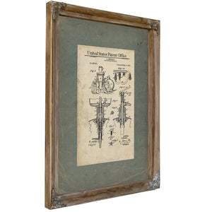 The Bertelli Apparatus Patent Blueprint for Carbonated Refreshment — Framed Wall Art Room View | Bella Frye