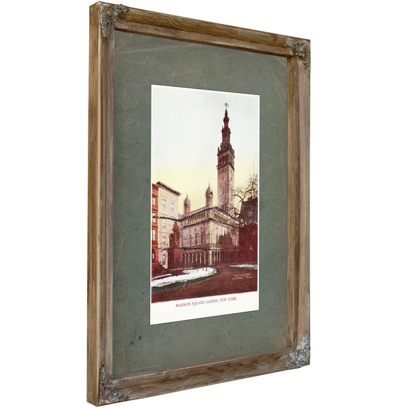 The Gilded Arena Stanford Whites Tower of Spectacle and Scandal — Verdigris Framed Canvas Print | Bella Frye