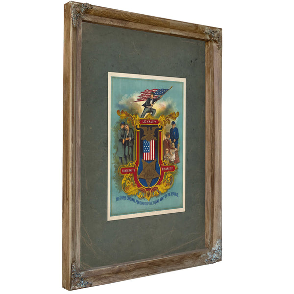 The Three Cardinal Principles of the Grand Army of the Republic 1884 — Verdigris Framed Canvas Print | Bella Frye