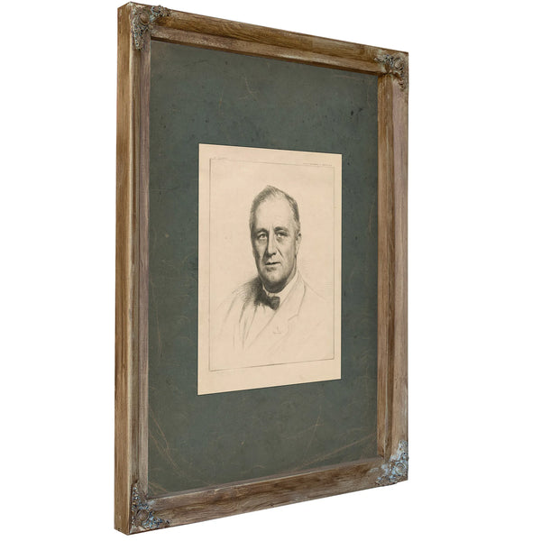 Franklin D Roosevelt 1933 — Verdigris Framed Canvas Print | Bella Frye