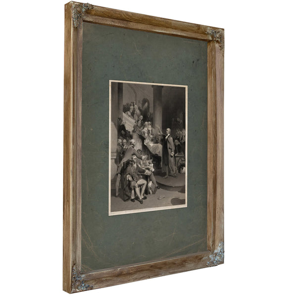 Patrick Henry Before the Virginia House of Burgesses May 3 1765 1852 — Verdigris Framed Canvas Print | Bella Frye
