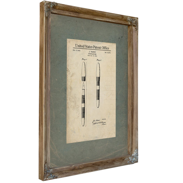 The Vassos Pen Patent — a Study in Industrial Elegance — Framed Wall Art Room View | Bella Frye