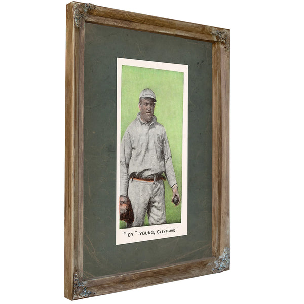 E98 Set of 3 Cy Young Green 53c13 — Verdigris Framed Canvas Print | Bella Frye