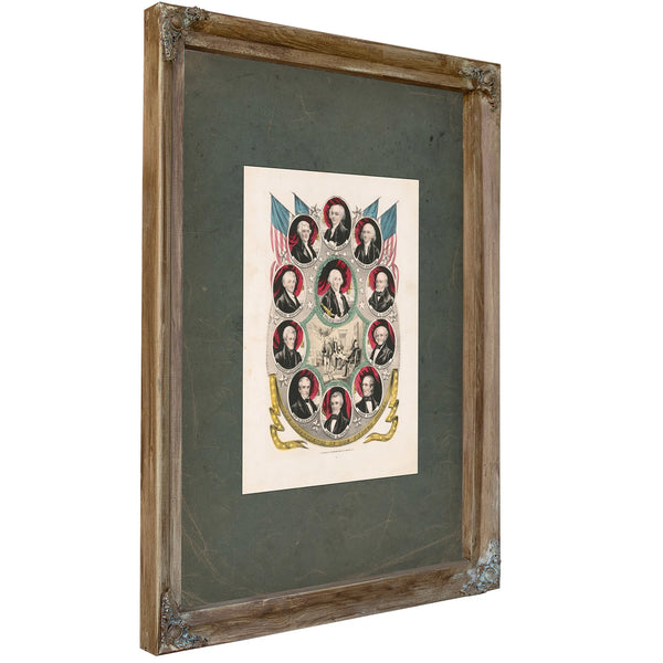 The Presidents of the United States 1844 — Verdigris Framed Canvas Print | Bella Frye