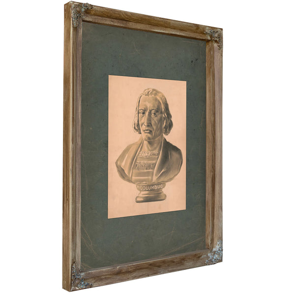 Christopher Columbus 1893 — Verdigris Framed Canvas Print | Bella Frye