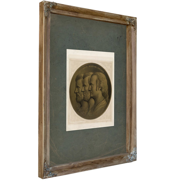 Defender Martyr Father Us Grant a Lincoln G Washington 187 — Verdigris Framed Canvas Print | Bella Frye
