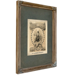 In Remembrance of the One Hundredth Anniversary of the Independence of the United States 1876 — Verdigris Framed Canvas Print
