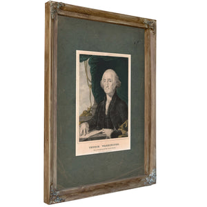George Washington First President of the United States 1835 1856 — Verdigris Framed Canvas Print | Bella Frye