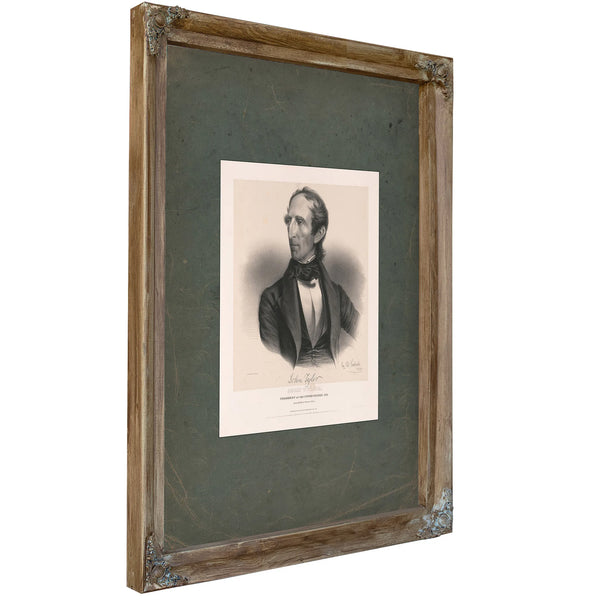 John Tyler President of the United States 1841 Born 29th Day of March 179 1841 — Verdigris Framed Canvas Print | Bella Frye