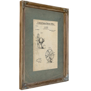 The Gilbert Electric Fan Patent Blueprint — Framed Wall Art Room View | Bella Frye
