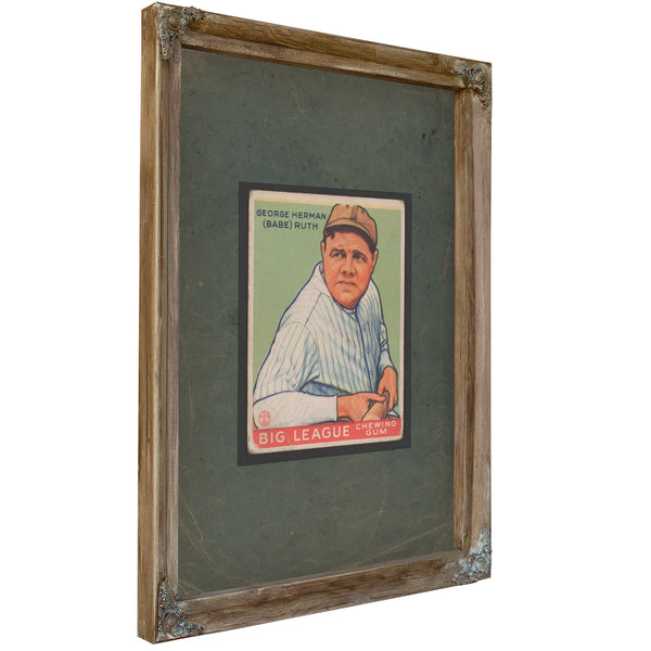 George Herman Babe Ruth Big League Chewing Gum — Verdigris Framed Canvas Print | Bella Frye