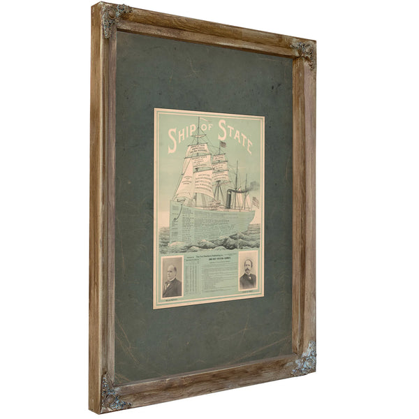 Ship of State William Mckinley Garret a Hobart 1897 — Verdigris Framed Canvas Print | Bella Frye