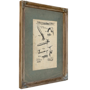 The Gentlemans Vice Patent Drawing for Hands Free Cigar Apparatus — Framed Wall Art Room View | Bella Frye