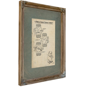 The Watchmakers Hound Patent Blueprint — Framed Wall Art Room View | Bella Frye