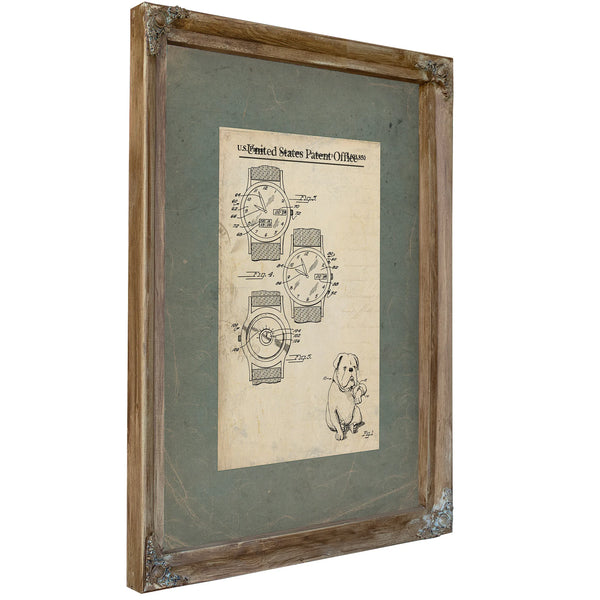 The Watchmakers Hound Patent Blueprint — Framed Wall Art Room View | Bella Frye