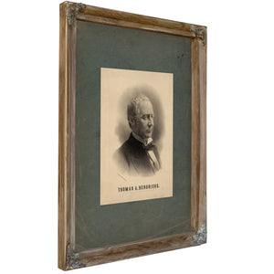 Thomas a Hendricks 1884 — Verdigris Framed Canvas Print | Bella Frye