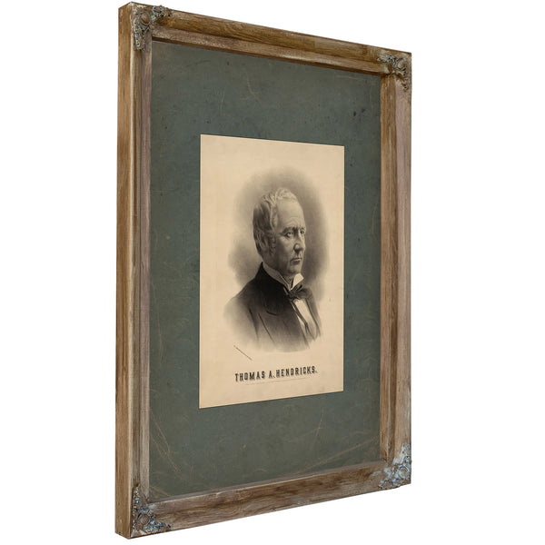 Thomas a Hendricks 1884 — Verdigris Framed Canvas Print | Bella Frye
