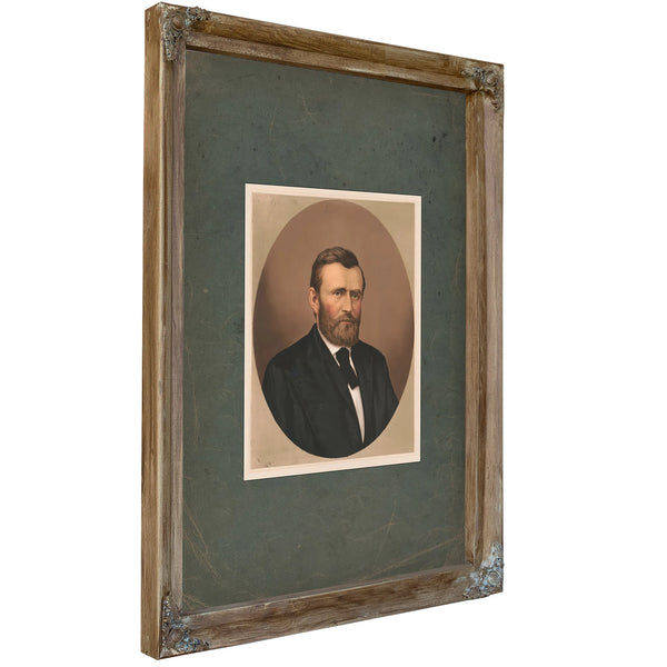 Grant in Citizens Clothes 1868 — Verdigris Framed Canvas Print | Bella Frye