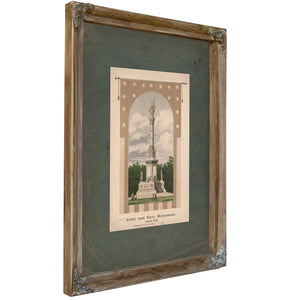 Army and Navy Monument Boston Mass 1872 — Verdigris Framed Canvas Print | Bella Frye