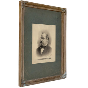 Stephen Grover Cleveland 1884 — Verdigris Framed Canvas Print | Bella Frye