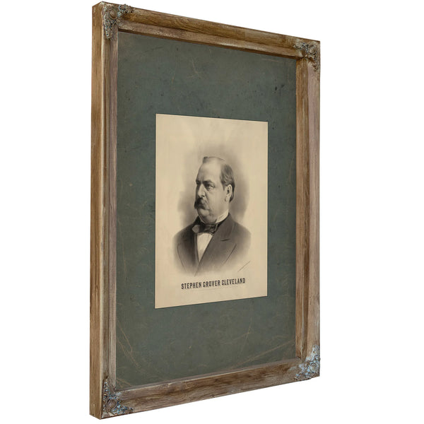 Stephen Grover Cleveland 1884 — Verdigris Framed Canvas Print | Bella Frye