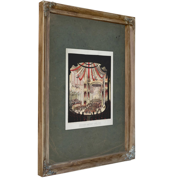 Brooklyn Sanitary Fair 1864 Interior View of the Academy of Music as Seen From the Dress Circle 1864 — Verdigris Framed Canva