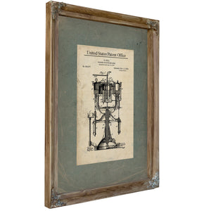The Brewmasters Apparatus — Patent Drawing of Industrial Alchemy — Framed Wall Art Room View | Bella Frye