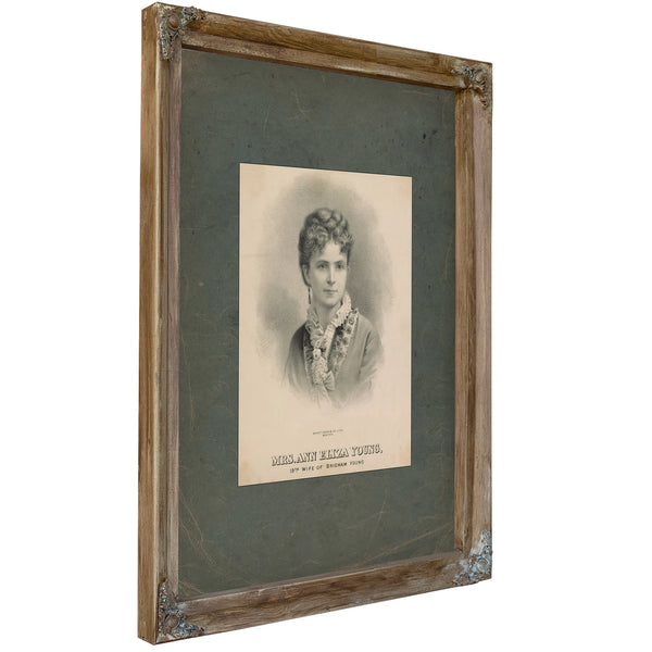Mrs Ann Eliza Young 19th Wife of Brigham Young 1869 1875 — Verdigris Framed Canvas Print | Bella Frye