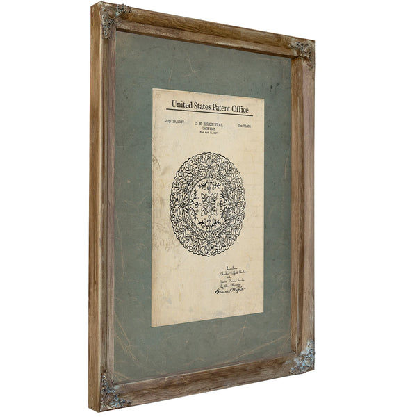 The Birkin Lace Mat Patent Ornamental Delicacy of the Machine Age — Framed Wall Art Room View | Bella Frye