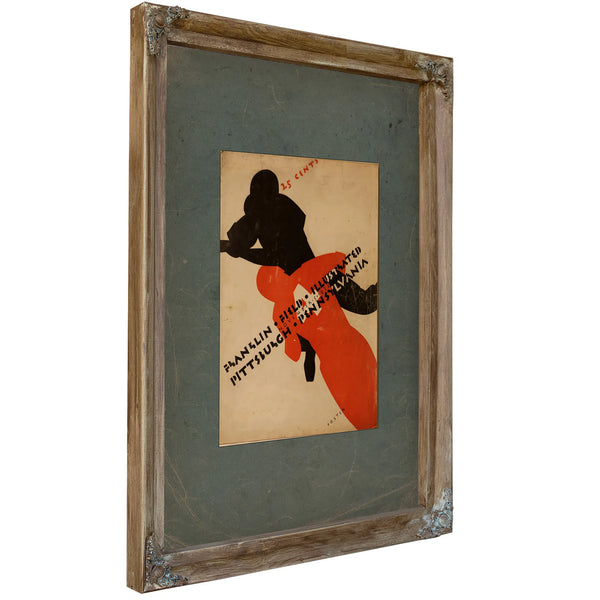 November 5 1932 Franklin Field Illustrated for the Pennsylvania Versus Pittsburgh — Verdigris Framed Canvas Print | Bella Fry