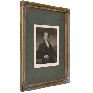 Portrait of John Marshall Holding a Book After a Painting by Henry Inman 1832 198 — Verdigris Framed Canvas Print | Bella Fry